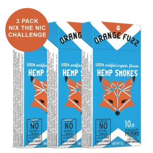 3 Pack Orange Fuzz USDA Certified Organic Hemp Smokes - CBD 23% - 30ct